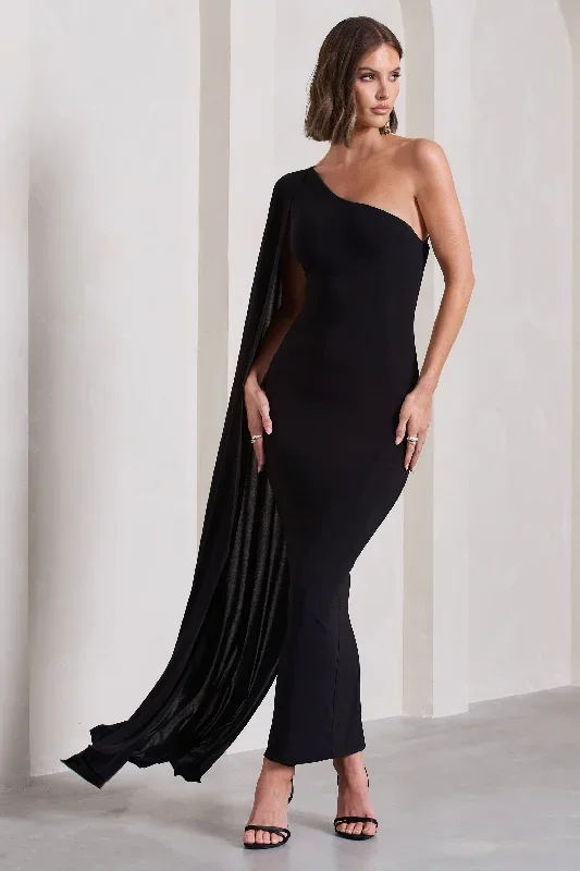 kamila-black-asymmetric-open-back-maxi-dress-with-cape-sleeve-cl133113002