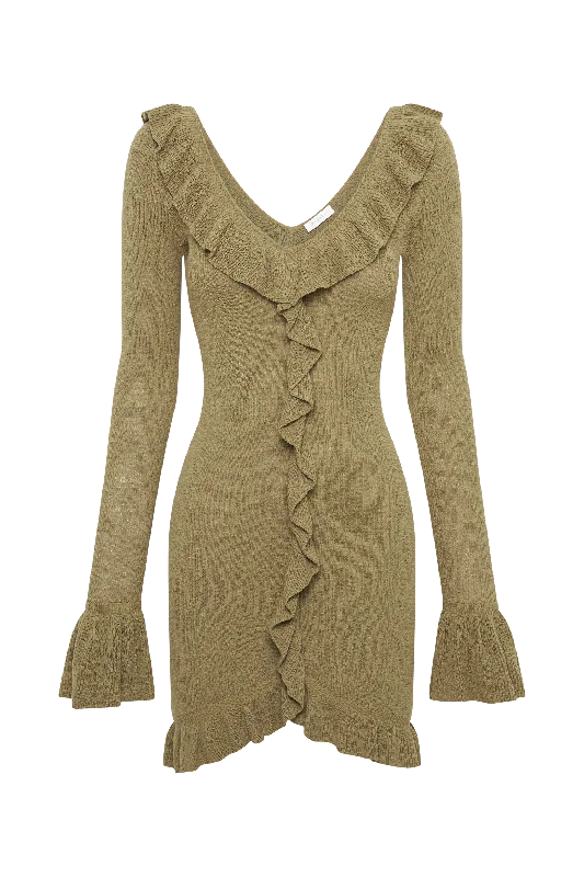 karolina-knit-mini-dress-with-frill-olive