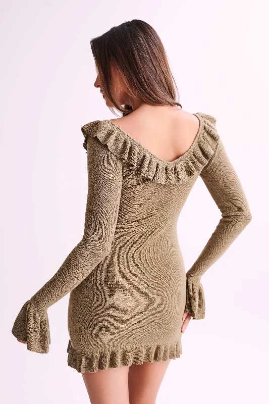 karolina-knit-mini-dress-with-frill-olive