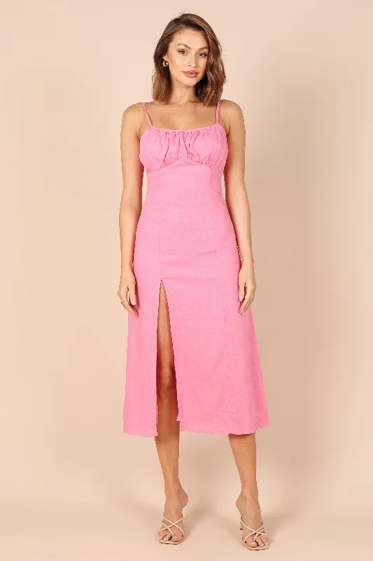 Krystal Midi Dress - Hot Pink