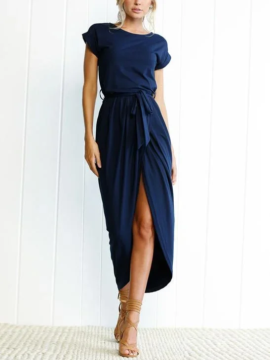 JuliaFashion-Made For This High Slit Midi Dress