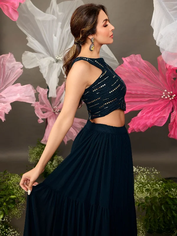 malaika-arora-style-navy-blue-top-with-solid-skirt