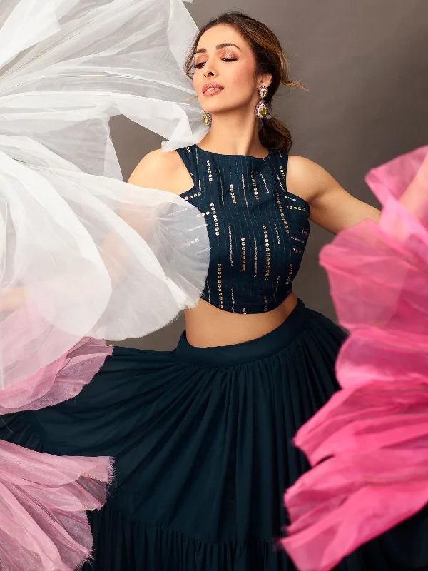 malaika-arora-style-navy-blue-top-with-solid-skirt