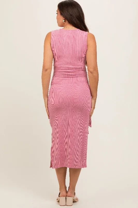 mauve-ribbed-wrap-maternity-midi-dress