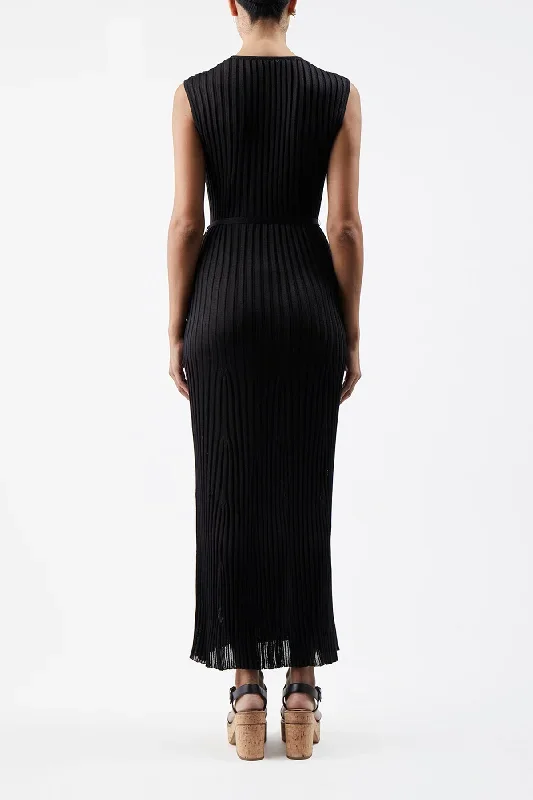 meier-knit-dress-black-silk