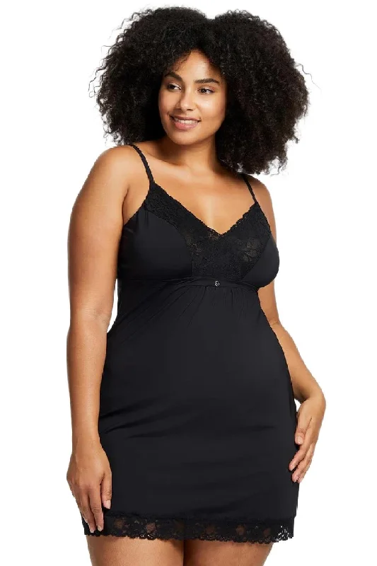 Montelle Full Bust Support Chemise, Black (9394F)