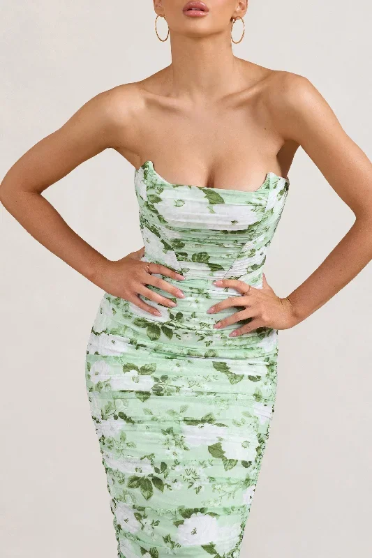 negroni-white-green-floral-print-bandeau-corset-ruched-mesh-midi-dress-cl127289153