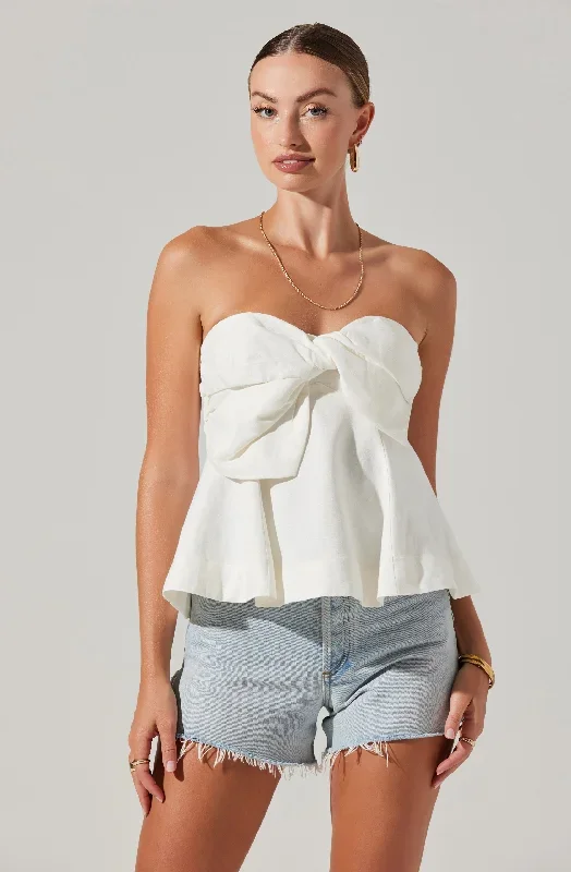 Nerina Twist Front Strapless Top