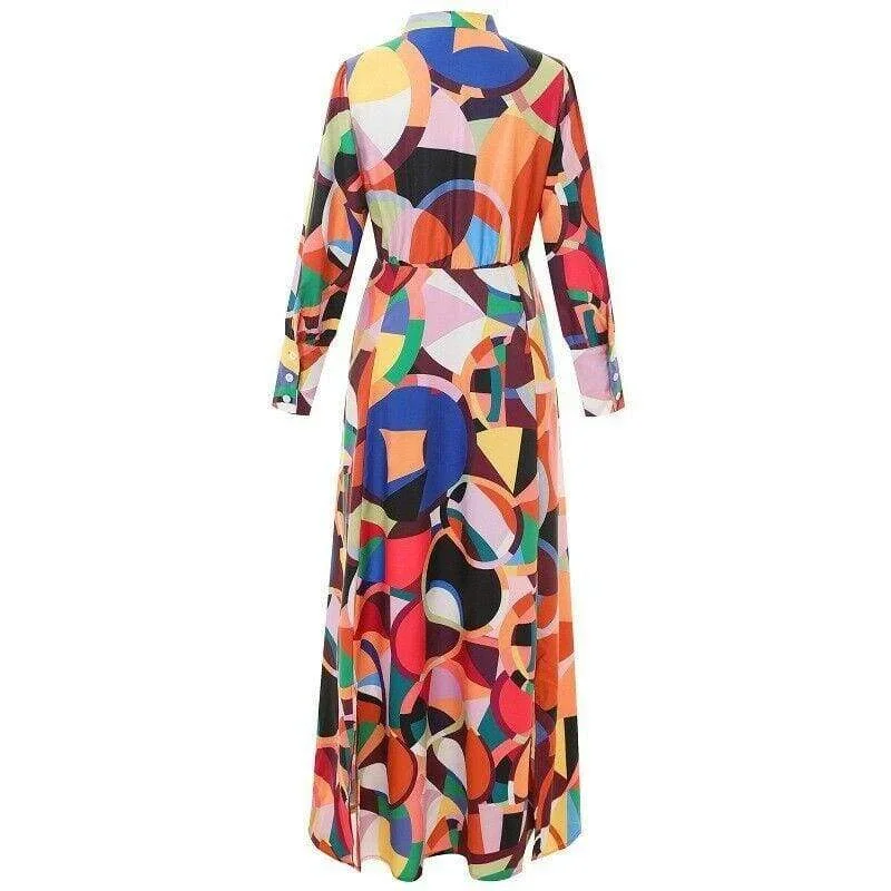 new-fashion-women-geometric-high-neck-long-maxi-dress-ladies-summer-autumn-sleeve-evening