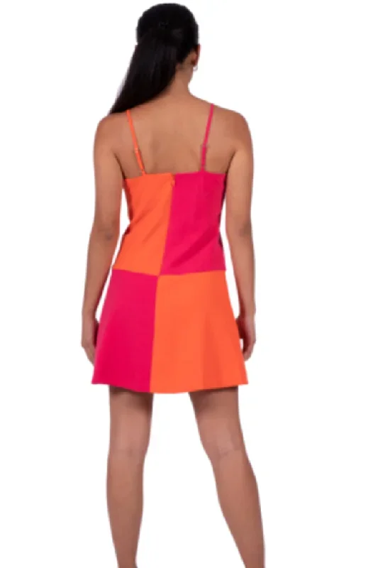 nicole-miller-color-block-strappy-mini-dress