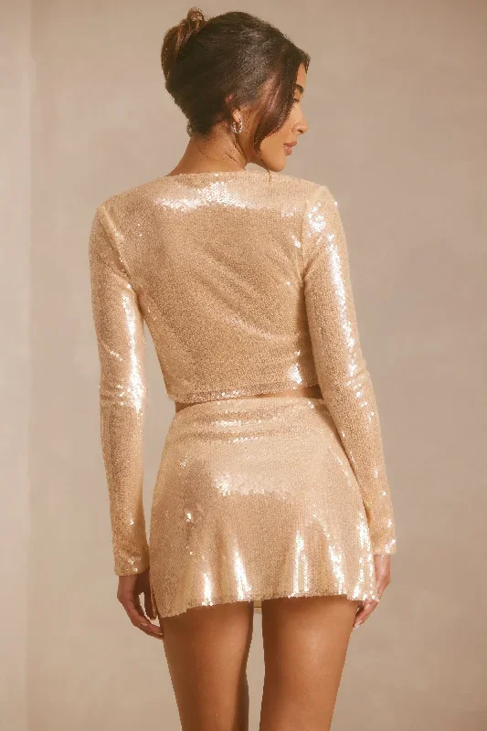 nina-sequin-long-sleeve-tie-front-top-tan