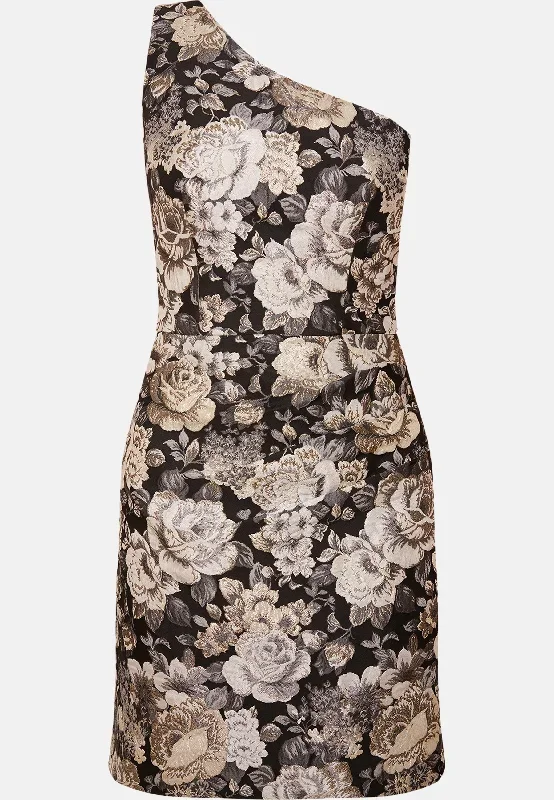 one-shoulder-floral-jacquard-mini-dress-in-silver