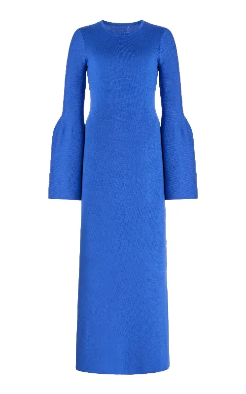 Palanco Knit Dress in Sapphire Merino Wool Cashmere