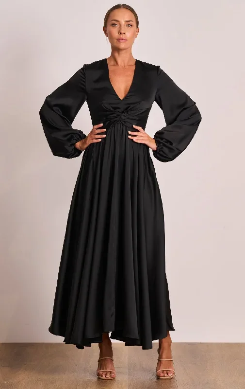 PASDUCHAS Lucia Sleeve Midi Dress (Black) - RRP $380