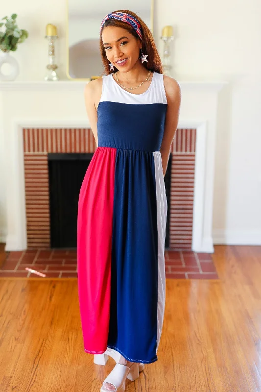 patriotic-color-block-fit-flare-maxi-dress