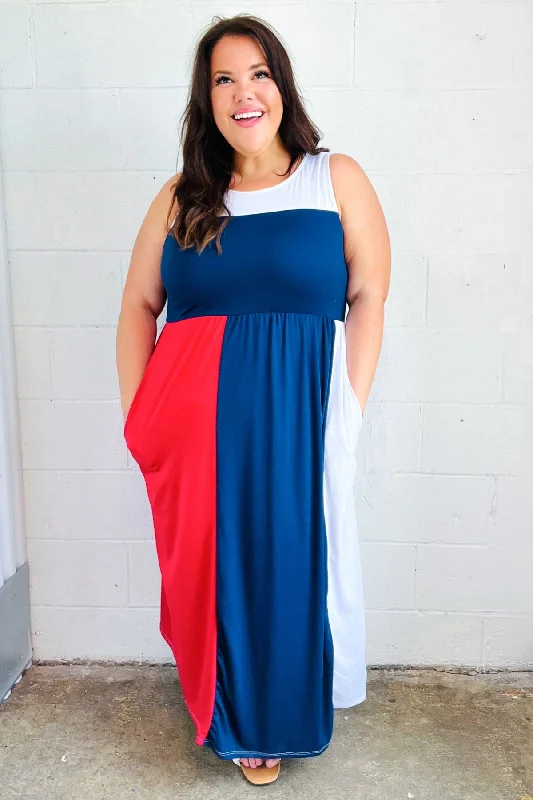 patriotic-color-block-fit-flare-maxi-dress