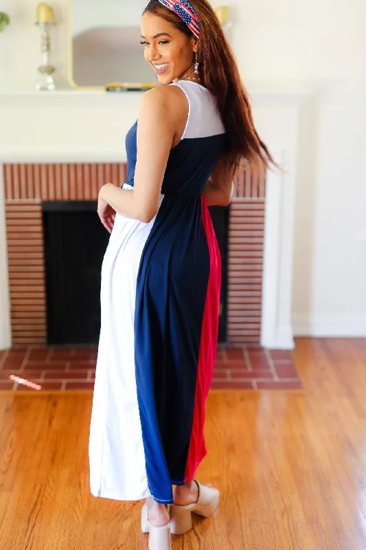 patriotic-color-block-fit-flare-maxi-dress