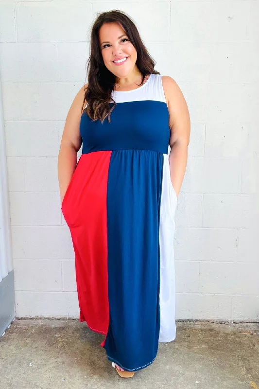 patriotic-color-block-fit-flare-maxi-dress