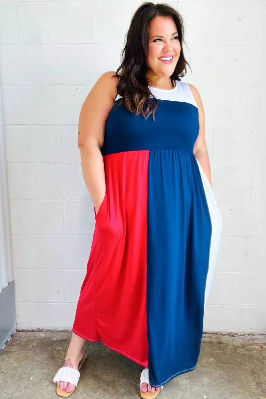 patriotic-color-block-fit-flare-maxi-dress