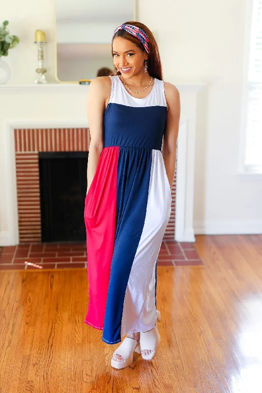 patriotic-color-block-fit-flare-maxi-dress