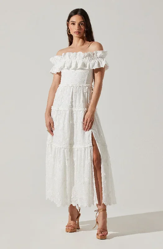 Piccola Off Shoulder Midi Dress