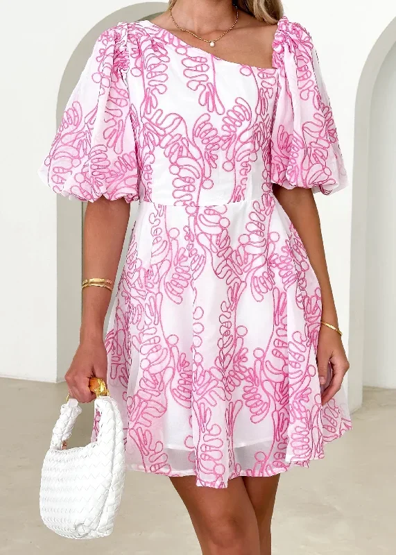 picer-one-shoulder-dress-pink-embroidered