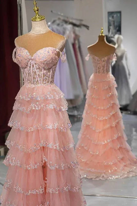 pink-sweetheart-a-line-layered-lace-long-dress-with-appliques