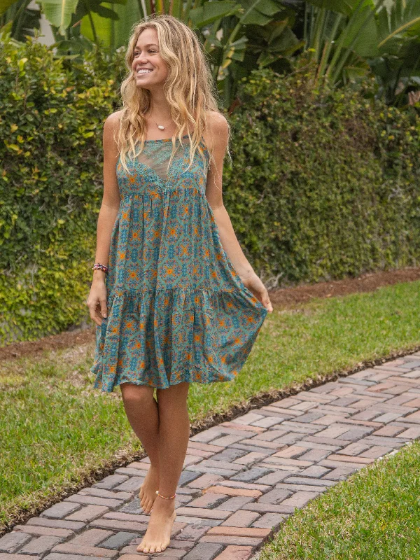 Piper Mini Dress - Teal Floral