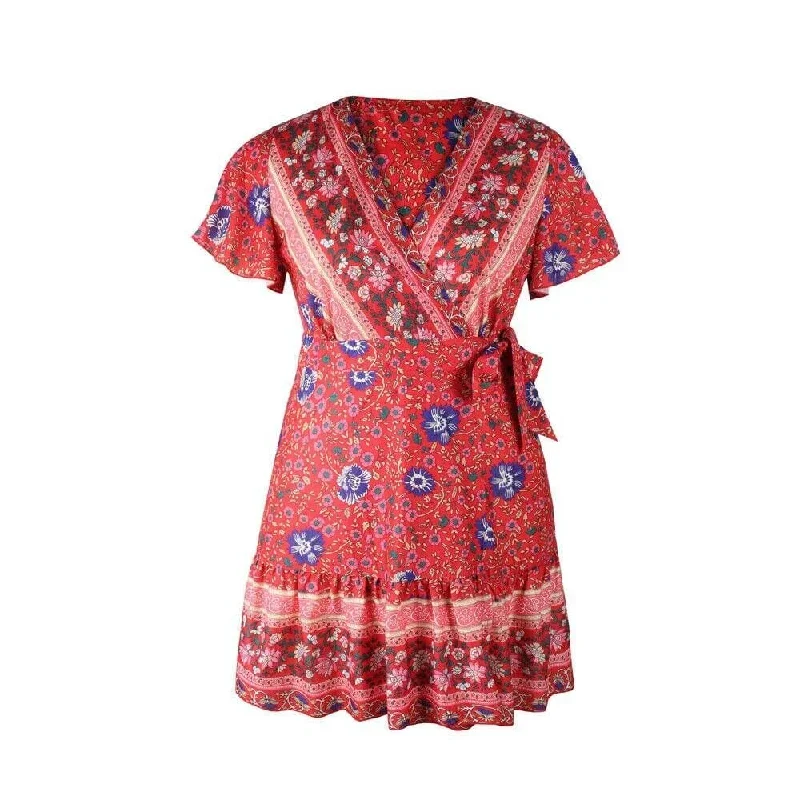 plus-size-women-short-sleeve-wrap-boho-floral-mini-dress-fashion-ladies-summer-sundress