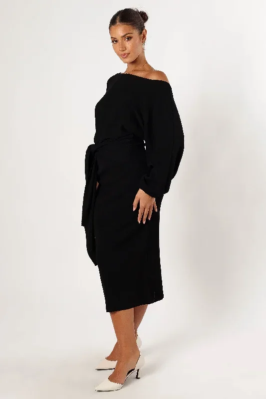 prancer-off-shoulder-midi-dress-black