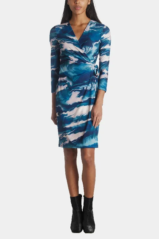 Printed Ity Classic Wrap Dress