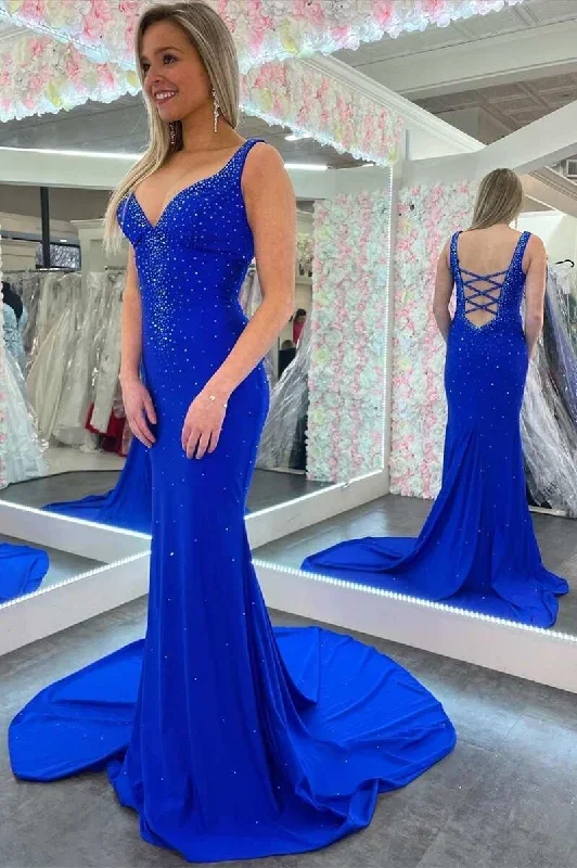 purple-beaded-v-neck-cross-back-mermaid-long-prom-dress