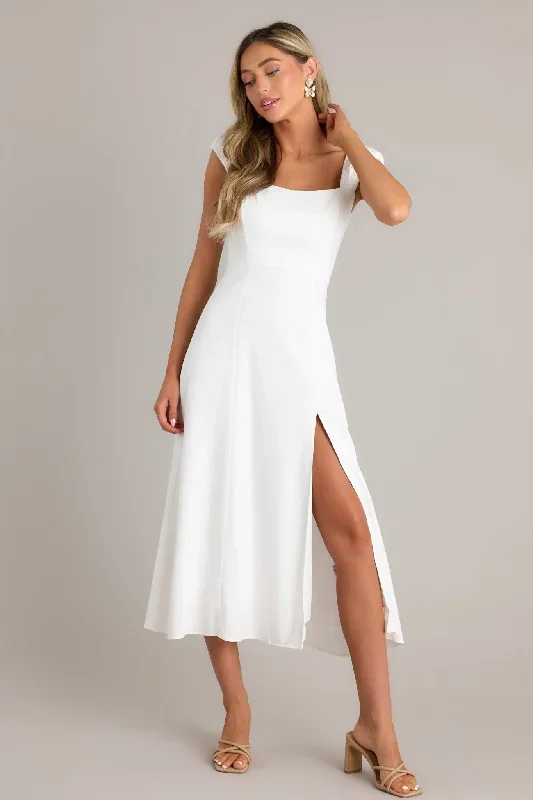 Radiant Reverie White Midi Dress