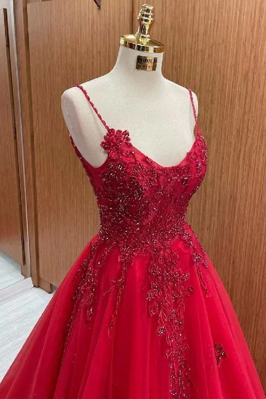 red-tulle-and-lace-scoop-neck-a-line-prom-dress