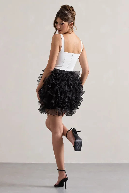 riot-black-white-plunge-neck-mini-dress-with-organza-skirt-cl133324002