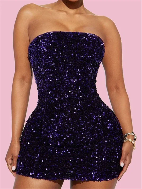 sequined-summer-party-clubwear-strapless-off-shoulder-mini-dress