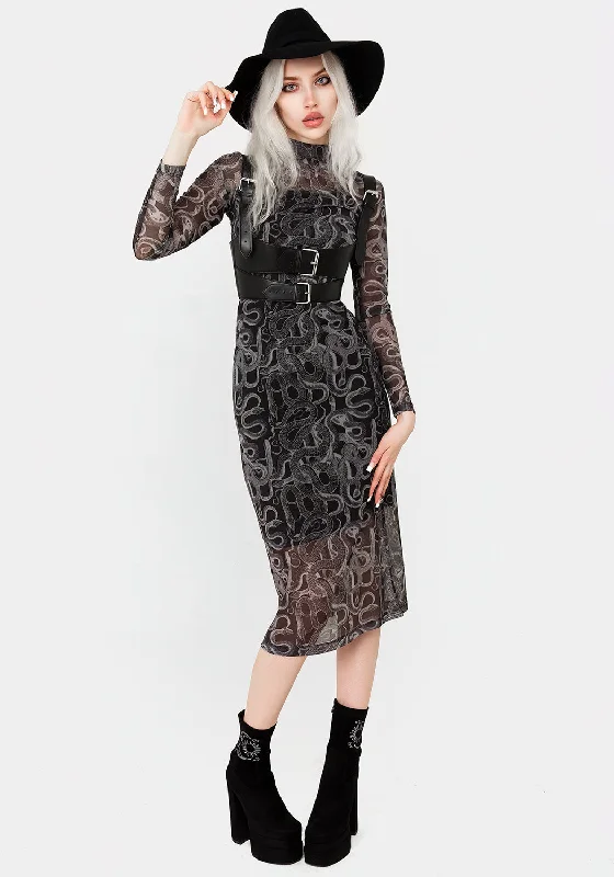 serpente-print-mesh-bodycon-midi-dress