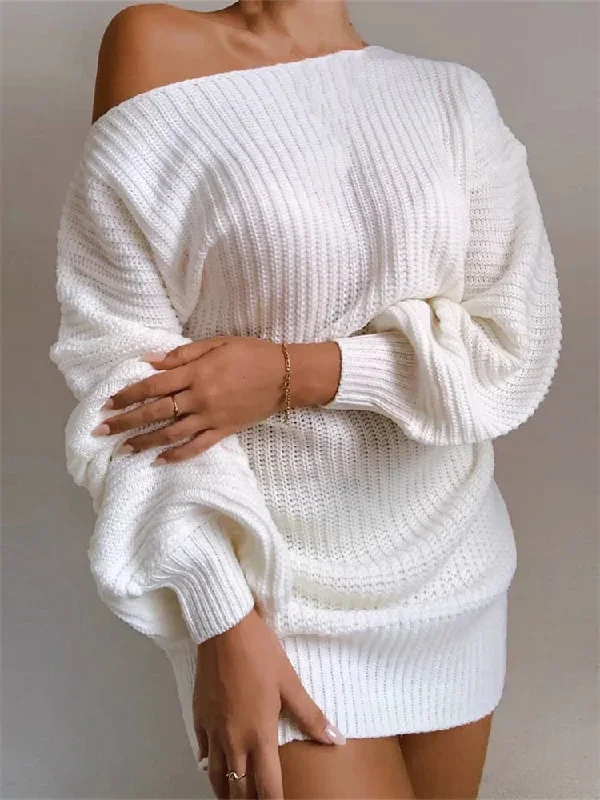 sexy-off-shoulder-solid-color-long-sleeve-sweater-mini-dress