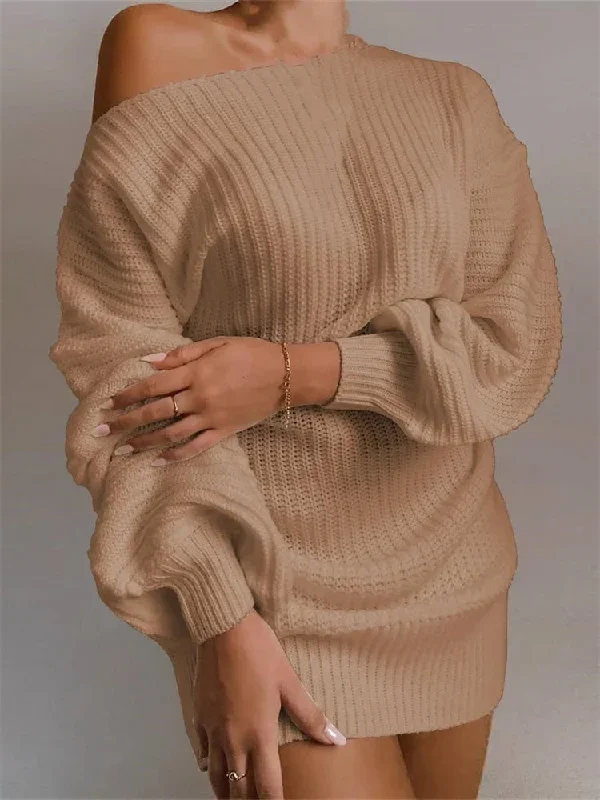 sexy-off-shoulder-solid-color-long-sleeve-sweater-mini-dress