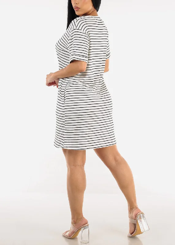 short-sleeve-stripe-mini-t-shirt-dress-white-d7372whtblk