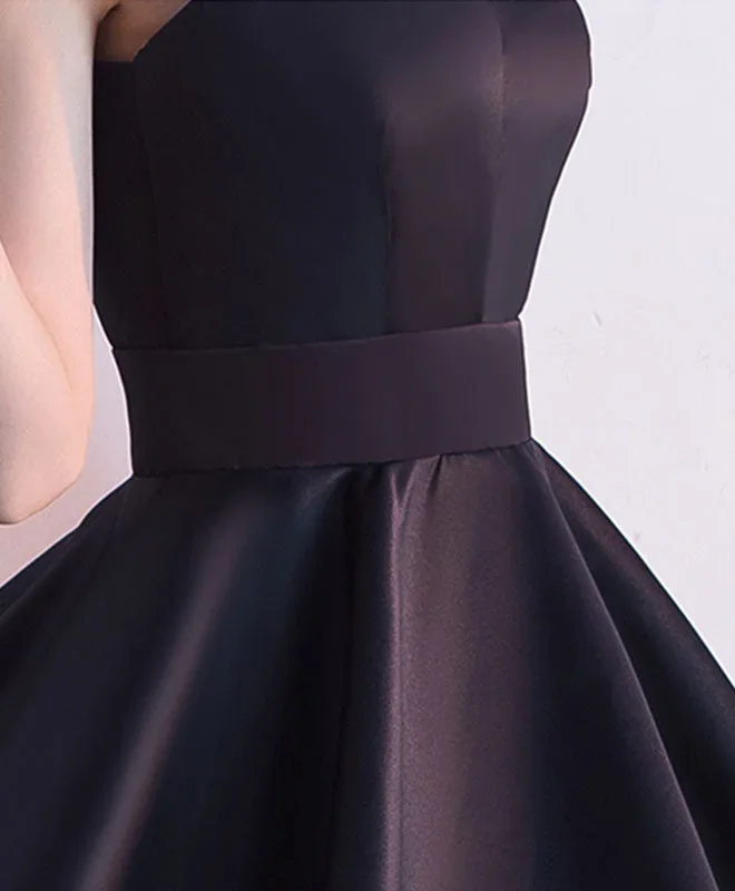 simple-black-satin-short-prom-dress-homecoming-dress