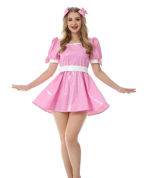 "Sissy Liz" Pink Vinyl Mini Dress