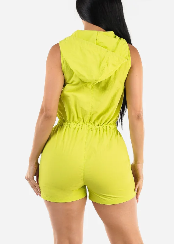 sleeveless-windbreaker-hooded-romper-neon-lime-3724rhlime