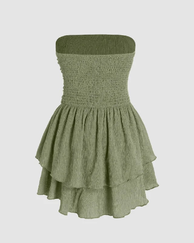 solid-ruched-bust-ruffle-tube-dress-in-herbal-green