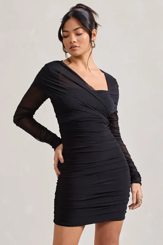 sparks-fly-black-ruched-mesh-long-sleeved-bodycon-mini-dress-cl128825002