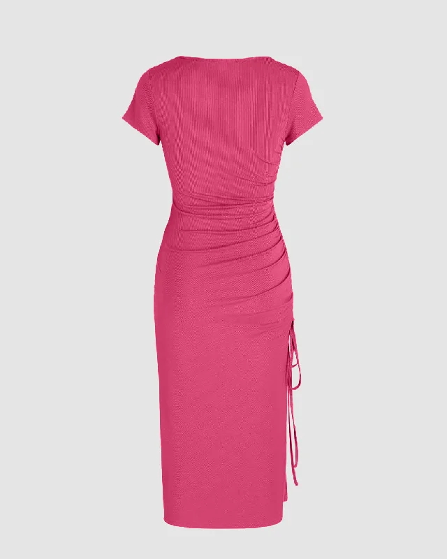 square-neck-ribbed-side-slit-pink-maxi-dress