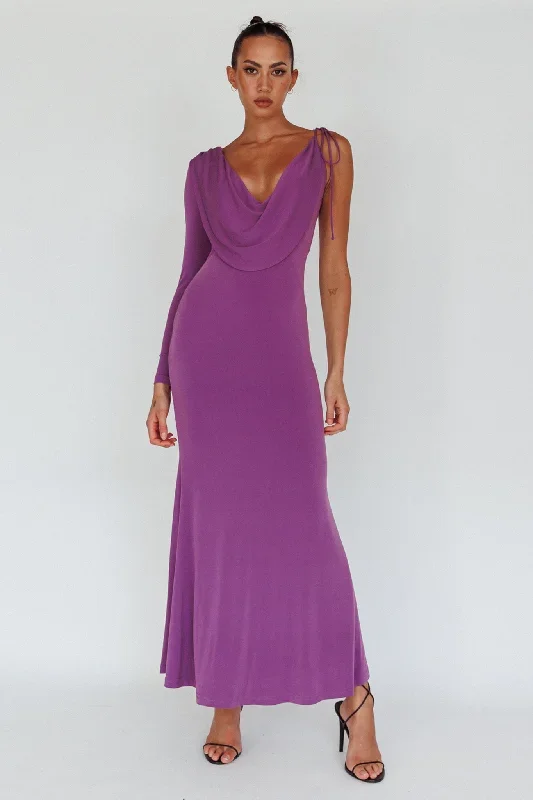 star-walker-one-sleeve-maxi-dress-purple