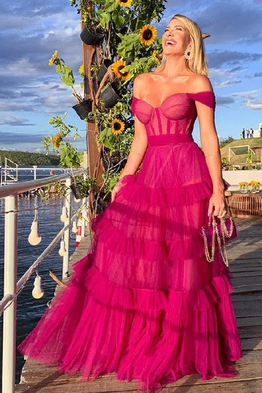 straps-hot-pink-ruffle-tiered-long-prom-dress