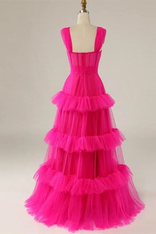 straps-hot-pink-ruffle-tiered-long-prom-dress