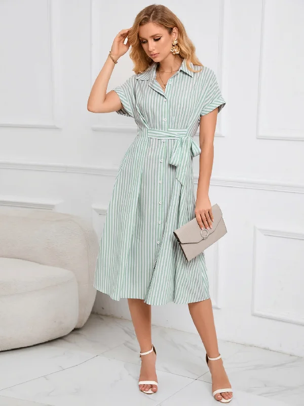 striped-short-sleeve-tie-waist-midi-dress